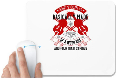 UDNAG White Mousepad 'Music Violin | The violin is basically made of a wood box and four main strings' for Computer / PC / Laptop [230 x 200 x 5mm] Non Slip Base Mousepad(White)
