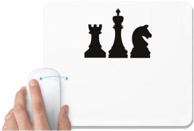 UDNAG White Mousepad 'Chess | Chess pieces 4' for Computer / PC / Laptop [230 x 200 x 5mm] Mousepad(White)