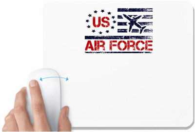 UDNAG White Mousepad 'Airforce | us air force' for Computer / PC / Laptop [230 x 200 x 5mm] Non Slip Base Mousepad(White)