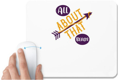 UDNAG White Mousepad 'Mardi Gras | All about that beads' for Computer / PC / Laptop [230 x 200 x 5mm] Non Slip Base Mousepad(White)