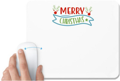 UDNAG White Mousepad 'Christmas | merry christmasss1' for Computer / PC / Laptop [230 x 200 x 5mm] Non Slip Base Mousepad(White)
