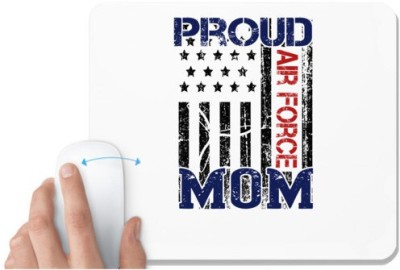 UDNAG White Mousepad 'Airforce | proud air force mom' for Computer / PC / Laptop [230 x 200 x 5mm] Mousepad(White)