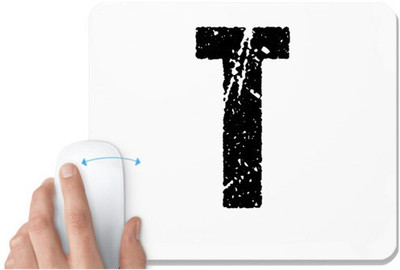 UDNAG White Mousepad 'Alphabet | T' for Computer / PC / Laptop [230 x 200 x 5mm] Non Slip Base Mousepad(White)