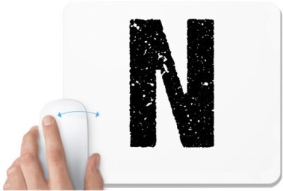 UDNAG White Mousepad 'Alphabet | N' for Computer / PC / Laptop [230 x 200 x 5mm] Mousepad(White)