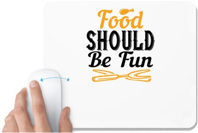 UDNAG White Mousepad 'Cooking | Food fun' for Computer / PC / Laptop [230 x 200 x 5mm] Non Slip Base Mousepad(White)