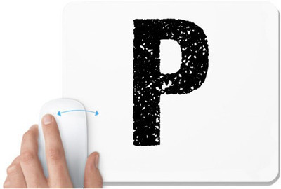 UDNAG White Mousepad 'Alphabet | P' for Computer / PC / Laptop [230 x 200 x 5mm] Mousepad(White)