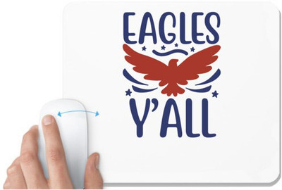 UDNAG White Mousepad 'Christmas | Eagles y'all' for Computer / PC / Laptop [230 x 200 x 5mm] Non Slip Base Mousepad(White)