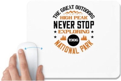 UDNAG White Mousepad 'Adventure Mountain | the great outdoor mountain since 1986' for Computer / PC / Laptop [230 x 200 x 5mm] Mousepad(White)