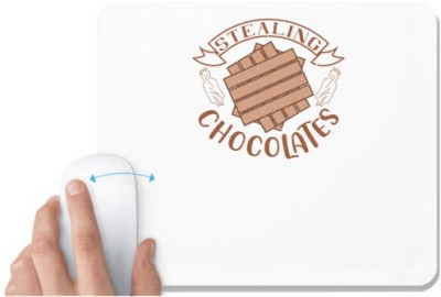 UDNAG White Mousepad 'Chocolate | stealing chocolates' for Computer / PC / Laptop [230 x 200 x 5mm] Mousepad(White)