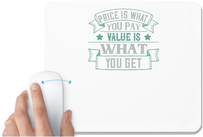 UDNAG White Mousepad 'Car | Price is what you pay. Value is what you get' for Computer / PC / Laptop [230 x 200 x 5mm] Non Slip Base Mousepad(White)