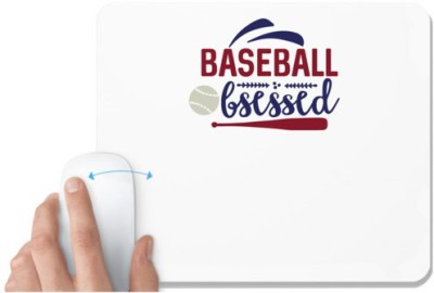 UDNAG White Mousepad 'Baseball | Baseball obsessed' for Computer / PC / Laptop [230 x 200 x 5mm] Mousepad(White)