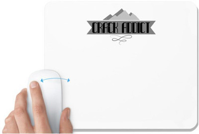 UDNAG White Mousepad 'Climbing | Crack Addict' for Computer / PC / Laptop [230 x 200 x 5mm] Non Slip Base Mousepad(White)