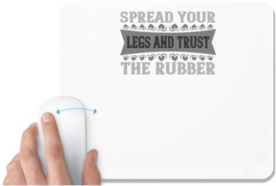 UDNAG White Mousepad 'Climbing | Spread your legs and trust the rubber' for Computer / PC / Laptop [230 x 200 x 5mm] Non Slip Base Mousepad(White)