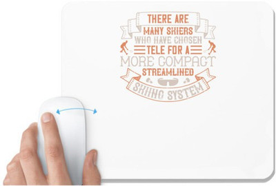 UDNAG White Mousepad 'Skiing | There are many skiers who have chosen tele for a more compact, streamlined skiing system' for Computer / PC / Laptop [230 x 200 x 5mm] Non Slip Base Mousepad(White)