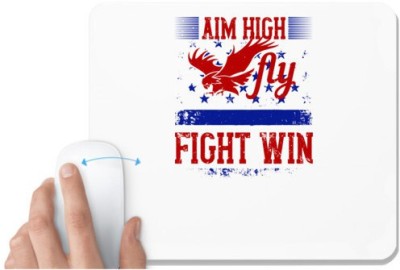 UDNAG White Mousepad 'Airforce | Aim High. FlyFightWin' for Computer / PC / Laptop [230 x 200 x 5mm] Mousepad(White)