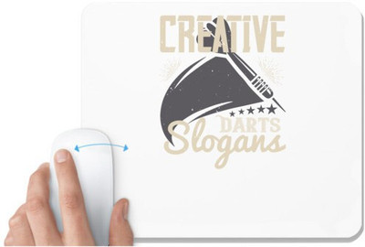 UDNAG White Mousepad 'Dart | Creative Darts Slogans' for Computer / PC / Laptop [230 x 200 x 5mm] Mousepad(White)