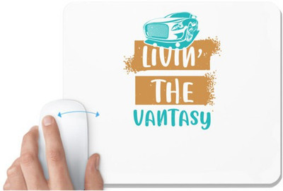 UDNAG White Mousepad 'Girls trip | livin’the vantasy' for Computer / PC / Laptop [230 x 200 x 5mm] Non Slip Base Mousepad(White)
