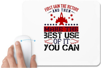 UDNAG White Mousepad 'Airforce | first gain the victory and then' for Computer / PC / Laptop [230 x 200 x 5mm] Mousepad(White)