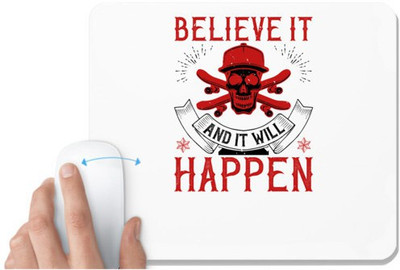 UDNAG White Mousepad 'Team Coach | Believe it and it will happen' for Computer / PC / Laptop [230 x 200 x 5mm] Non Slip Base Mousepad(White)