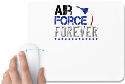 UDNAG White Mousepad 'Airforce | air force forever' for Computer / PC / Laptop [230 x 200 x 5mm] Non Slip Base Mousepad(White)