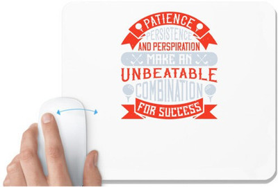 UDNAG White Mousepad 'Golf | Patience, persistence and perspiration make an unbeatable combination for success' for Computer / PC / Laptop [230 x 200 x 5mm] Mousepad(White)