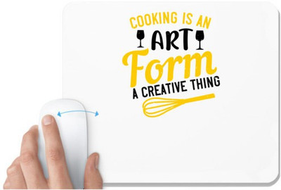 UDNAG White Mousepad 'Cooking | Cooking is an art form, a creative thing' for Computer / PC / Laptop [230 x 200 x 5mm] Non Slip Base Mousepad(White)
