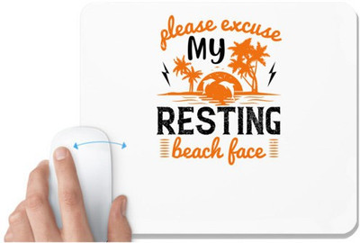 UDNAG White Mousepad 'Girls trip | please excuse my resting beach face' for Computer / PC / Laptop [230 x 200 x 5mm] Non Slip Base Mousepad(White)