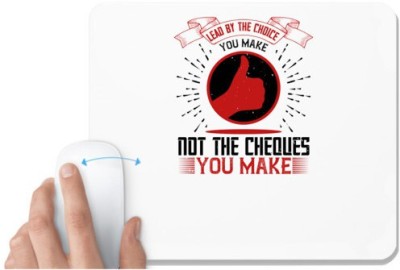 UDNAG White Mousepad 'Team Coach | Lead by the choice you make, not the cheques you make' for Computer / PC / Laptop [230 x 200 x 5mm] Mousepad(White)