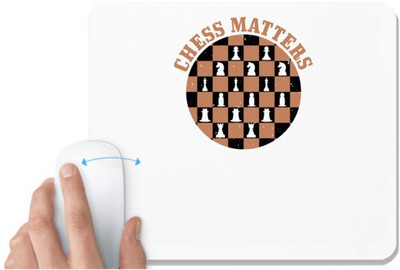 UDNAG White Mousepad 'Chess | CHESS MATTERS' for Computer / PC / Laptop [230 x 200 x 5mm] Non Slip Base Mousepad(White)