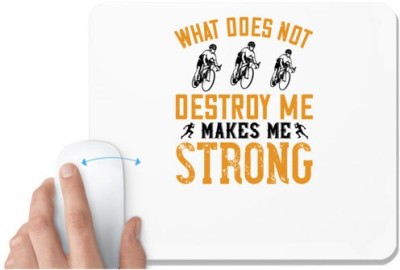 UDNAG White Mousepad 'Running | What does not destroy me, makes me strong' for Computer / PC / Laptop [230 x 200 x 5mm] Mousepad(White)