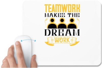 UDNAG White Mousepad 'Team Coach | Teamwork makes the dream work' for Computer / PC / Laptop [230 x 200 x 5mm] Mousepad(White)