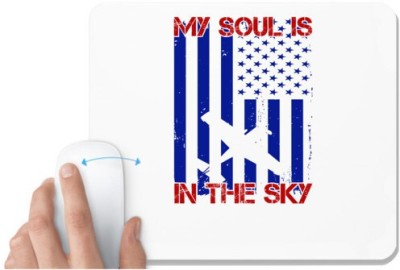 UDNAG White Mousepad 'Airforce | My soul in the sky' for Computer / PC / Laptop [230 x 200 x 5mm] Mousepad(White)