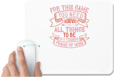 UDNAG White Mousepad 'Golf | For this game you need, above all things, to be in a tranquil frame of mind' for Computer / PC / Laptop [230 x 200 x 5mm] Non Slip Base Mousepad(White)