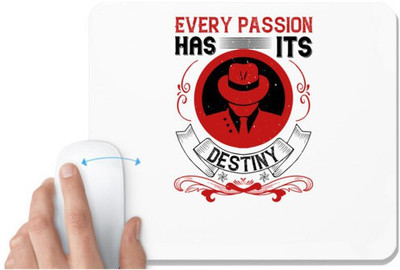 UDNAG White Mousepad 'Team Coach | Every passion has its destiny' for Computer / PC / Laptop [230 x 200 x 5mm] Non Slip Base Mousepad(White)