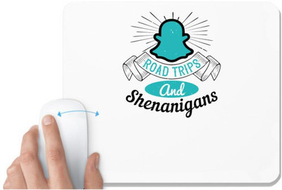 UDNAG White Mousepad 'Girls trip | road trips and shenanigans' for Computer / PC / Laptop [230 x 200 x 5mm] Non Slip Base Mousepad(White)