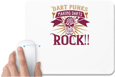 UDNAG White Mousepad 'Dart | Dart punks making darts rock!!' for Computer / PC / Laptop [230 x 200 x 5mm] Mousepad(White)