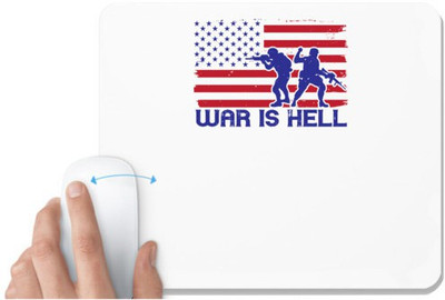 UDNAG White Mousepad 'Military | War is hell' for Computer / PC / Laptop [230 x 200 x 5mm] Non Slip Base Mousepad(White)