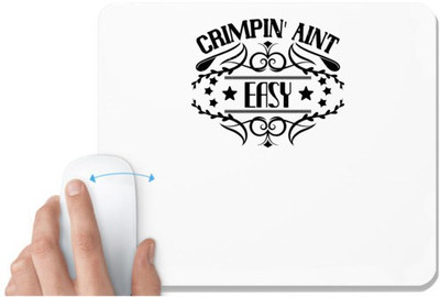 UDNAG White Mousepad 'Climbing | Crimpin' aint easy' for Computer / PC / Laptop [230 x 200 x 5mm] Non Slip Base Mousepad(White)