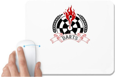 UDNAG White Mousepad 'Dart | Darts' for Computer / PC / Laptop [230 x 200 x 5mm] Non Slip Base Mousepad(White)