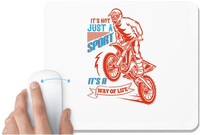 UDNAG White Mousepad 'Motor Cycle | It’s not just a sport, it’s a way of life' for Computer / PC / Laptop [230 x 200 x 5mm] Non Slip Base Mousepad(White)