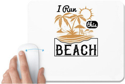 UDNAG White Mousepad 'Girls trip | i run this beach' for Computer / PC / Laptop [230 x 200 x 5mm] Non Slip Base Mousepad(White)