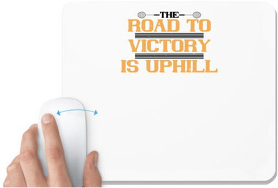 UDNAG White Mousepad 'Badminton | The road to victory is uphill' for Computer / PC / Laptop [230 x 200 x 5mm] Non Slip Base Mousepad(White)