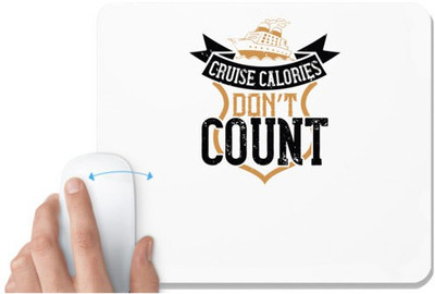 UDNAG White Mousepad 'Girls trip | cruise calories don't count' for Computer / PC / Laptop [230 x 200 x 5mm] Non Slip Base Mousepad(White)