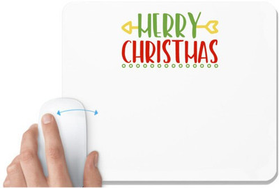 UDNAG White Mousepad 'Christmas | merry christmasss' for Computer / PC / Laptop [230 x 200 x 5mm] Non Slip Base Mousepad(White)