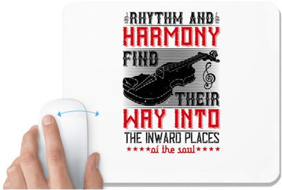UDNAG White Mousepad 'Music Violin | Rhythm and harmony find their way into the inward places of the soul' for Computer / PC / Laptop [230 x 200 x 5mm] Non Slip Base Mousepad(White)