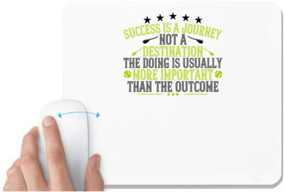 UDNAG White Mousepad 'Tennis | Success is a journey not a destination. The doing is usually more' for Computer / PC / Laptop [230 x 200 x 5mm] Mousepad(White)