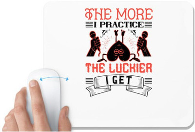 UDNAG White Mousepad 'Team Coach | The more I practice, the luckier I get' for Computer / PC / Laptop [230 x 200 x 5mm] Mousepad(White)