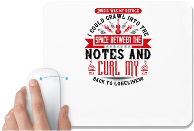 UDNAG White Mousepad 'Music Violin | Music was my refuge. I could crawl into the space between the notes and curl' for Computer / PC / Laptop [230 x 200 x 5mm] Mousepad(White)