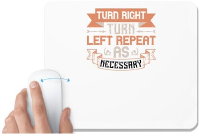 UDNAG White Mousepad 'Skiing | Turn right. Turn left. Repeat as necessary' for Computer / PC / Laptop [230 x 200 x 5mm] Mousepad(White)
