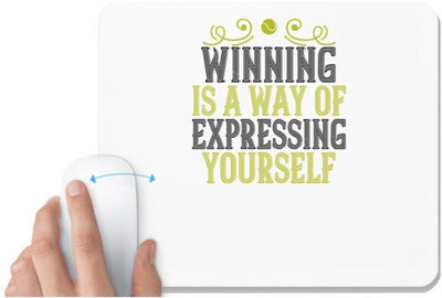 UDNAG White Mousepad 'Tennis | Winning is a way of expressing yourself' for Computer / PC / Laptop [230 x 200 x 5mm] Mousepad(White)